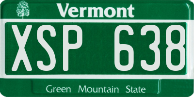 VT license plate XSP638