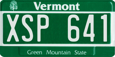 VT license plate XSP641
