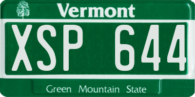 VT license plate XSP644