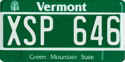 VT license plate XSP646