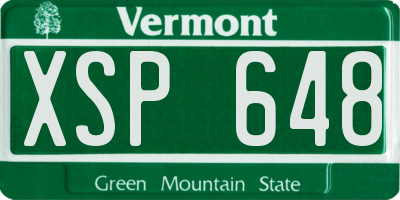 VT license plate XSP648