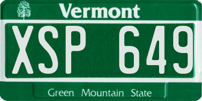 VT license plate XSP649