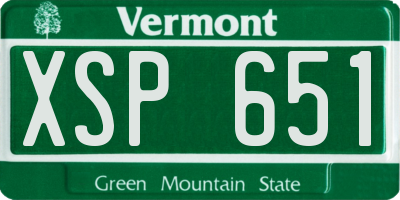 VT license plate XSP651