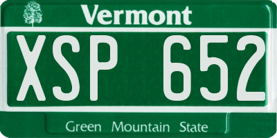 VT license plate XSP652