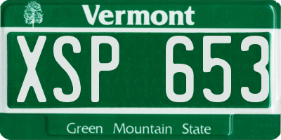 VT license plate XSP653