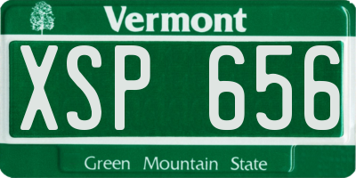 VT license plate XSP656