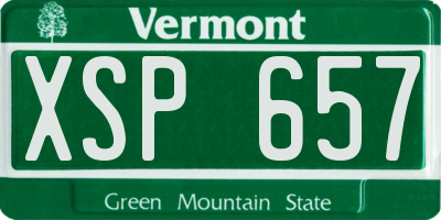 VT license plate XSP657