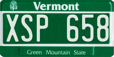 VT license plate XSP658