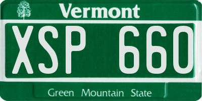 VT license plate XSP660