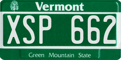 VT license plate XSP662