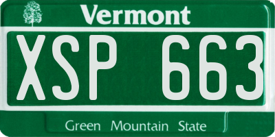 VT license plate XSP663