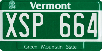 VT license plate XSP664