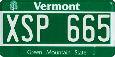 VT license plate XSP665