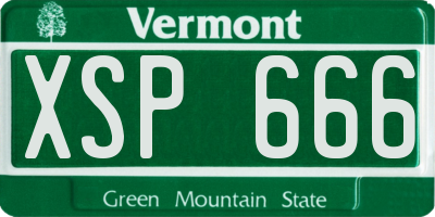 VT license plate XSP666