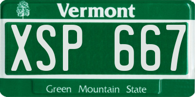 VT license plate XSP667