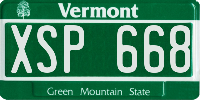 VT license plate XSP668