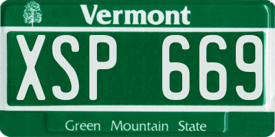 VT license plate XSP669
