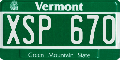 VT license plate XSP670