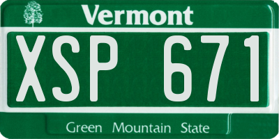 VT license plate XSP671