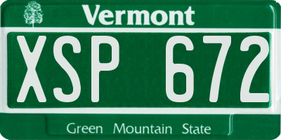 VT license plate XSP672
