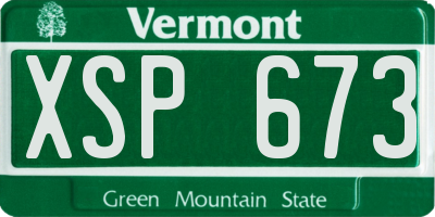 VT license plate XSP673