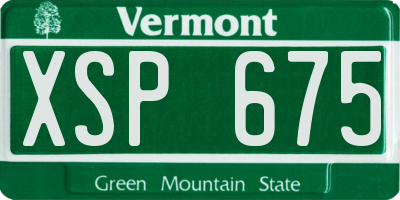 VT license plate XSP675