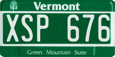 VT license plate XSP676
