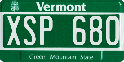 VT license plate XSP680