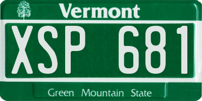 VT license plate XSP681