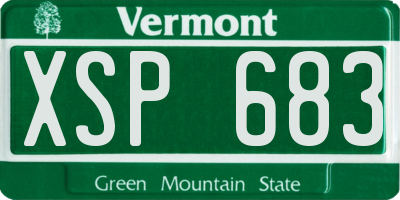 VT license plate XSP683