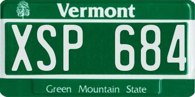 VT license plate XSP684