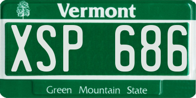 VT license plate XSP686