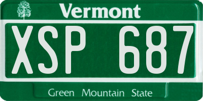 VT license plate XSP687