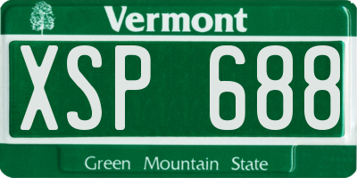 VT license plate XSP688