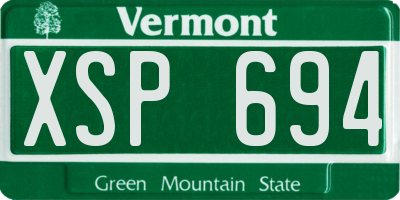VT license plate XSP694
