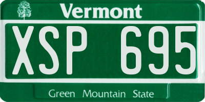 VT license plate XSP695