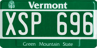 VT license plate XSP696