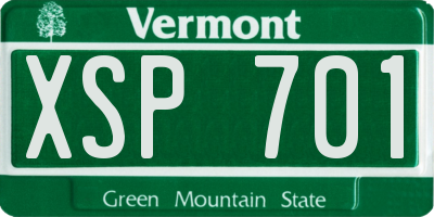 VT license plate XSP701