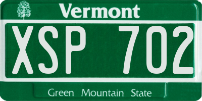 VT license plate XSP702