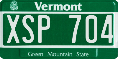VT license plate XSP704