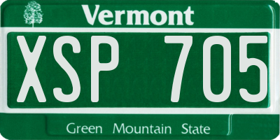 VT license plate XSP705