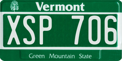 VT license plate XSP706