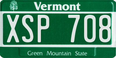 VT license plate XSP708