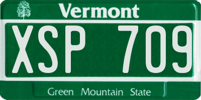 VT license plate XSP709
