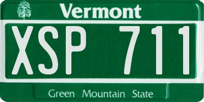 VT license plate XSP711