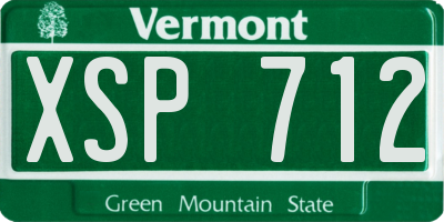 VT license plate XSP712