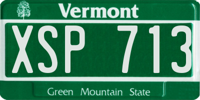VT license plate XSP713