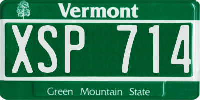 VT license plate XSP714