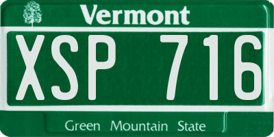 VT license plate XSP716