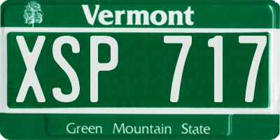 VT license plate XSP717